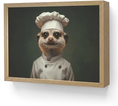 Wandlamp 40x30 cm - Oplaadbaar - Dier - Kok - Stokstaartje - Wandlampen binnen woonkamer - Slaapkamer lamp - Decoratieve nachtlamp - Vloerlamp draadloos