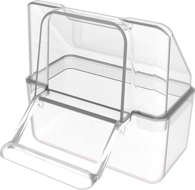 Klepbakje transparant met dakje - Voerbakjes - Benodigdheden - Servies - Broedkooien / Kweekkooien