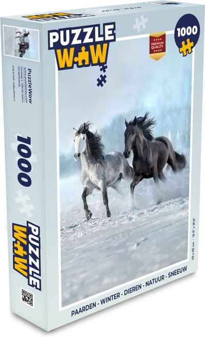 Puzzel Paarden - Winter - Dieren - Natuur - Sneeuw - Legpuzzel - Puzzel 1000 stukjes volwassenen