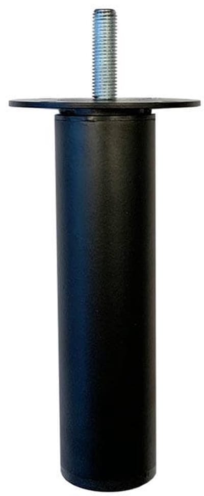 Stalen verstelbare meubelpoot zwart rond ø 3 cm en hoogte 9,5 cm (M8) - Verstelbaar tot 13,5 cm - Set van 6