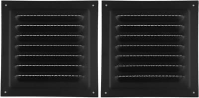 Vierkant ventilatierooster - Luchtafdekking - Luchtcirculatie verbeteren - Roestvrij staal - 15 x 15 cm - Antraciet