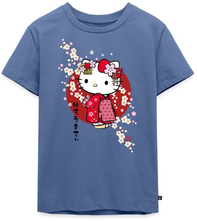 Hello Kitty In Een Rode Kimono En Kersenbloesems Premium T Shirt Kinderen