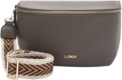 L.CREDI schoudertas Oliana Crossbody Bag Dark Taupe donkerbruin