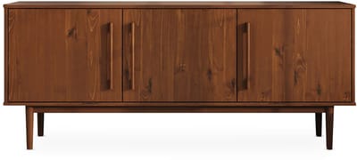 Sideboard TECCA 170 cm met 3 deuren van massief hout – afwerking in kastanje