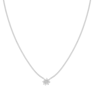 Essentialistics - Ketting gevlamd zonnetje - Volwassenen - Zilverkleur - Stainless steel (verkleurt niet) - Verlengkettinkje