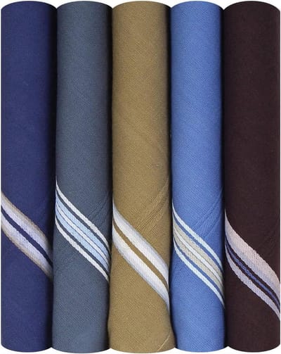 Katoenen zakdoeken - Herensjaaltjes - Dagelijks gebruik - Gekleurde rand - 46 x 46 cm - Diverse kleuren