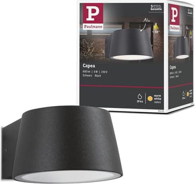 LED wandlamp buiten met bewegingsmelder IP44 - warmwit tuinverlichting - zwart aluminium