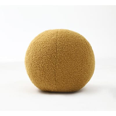 Geometrische Vorm Lus Fleece Zacht Comfortabel Bed Bal Kussen Kussen Woonkamer Bank Persoonlijkheid Kussen Terug Huis Decor Dia about 30cm geel