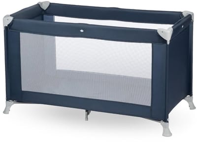 Zyrex® Reisbedje Baby Met Matras – Campingbedje Opklapbaar – Reisbed In Hoogte Verstelbaar - Marineblauw - 126cm x 63cm x 71cm