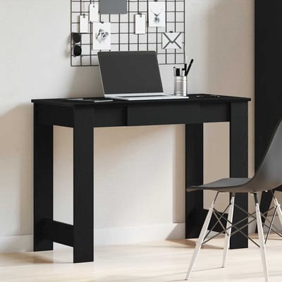 vidaXL - Bureau - 100x45x75 - cm - bewerkt - hout - zwart