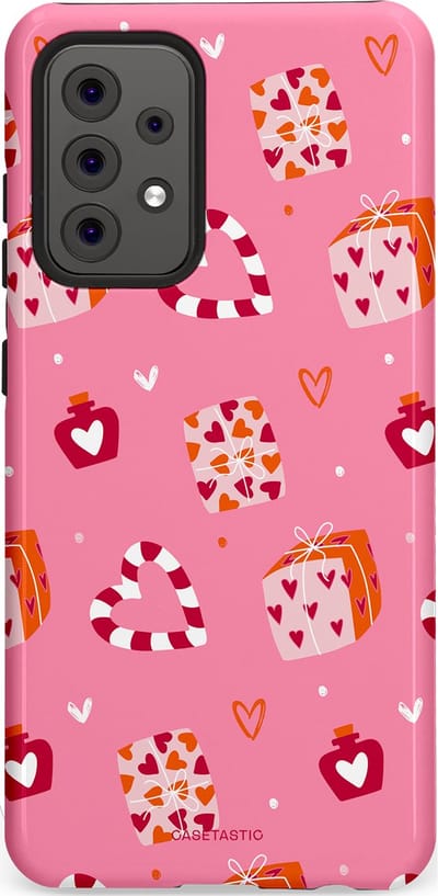 Casetastic Hoesje Geschikt voor Samsung A52 (4G/5G/s) - Stijlvolle Beschermende Duo-layer Case - Zoete Liefde Roze