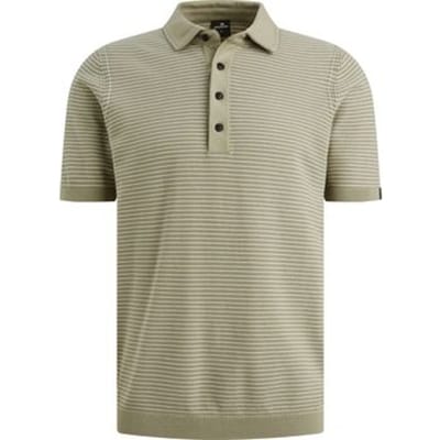 Polo Shirt Korte Mouw Vanguard Knitted Poloshirt Streep Groen