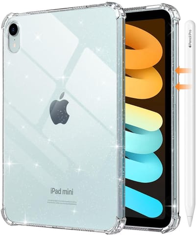 Allecto - iPad Mini 6 2021 - Draagbare bescherming - Transparante case - Soft TPU - Lichtgewicht en stijlvol - Geschikt voor iPad Mini 7 - Glitter ...