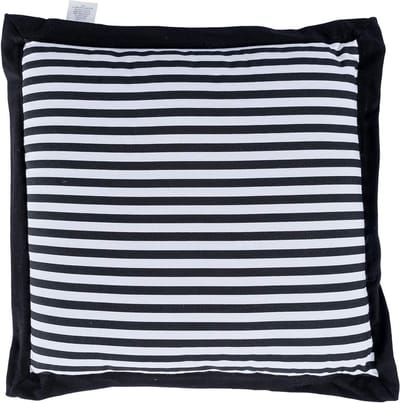 Homescapes stoelkussen zwarte strepen 100% katoen met polyester vulling