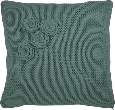 Rose Groen Kussen | 45 X 45 | Sierkussen Voor Woonkamer Of Slaapkamer