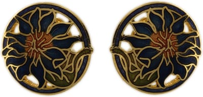 Behave - Oorclips dames - bloemmotief - blauw - 2 cm