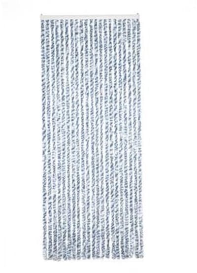 Chenille- vliegengordijn -blauw/grijsmulti - 56x180cm