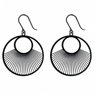 Allergievrij lange oorbellen- filigraan zwart-Charme Bijoux