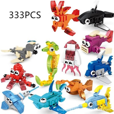 Grappige Vreugde Insecten Dieren Beeldjes Set Mini Bouwstenen Speelgoed Assemblage 3D Constructor Micro Bakstenen Voor Kinderen Jongens Cadeau Speelgoed W145083WW-