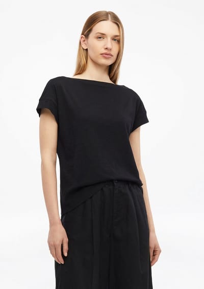 Mouwloos T-shirt van gemêleerd garen casual snit en ronde hals dames s.Oliver