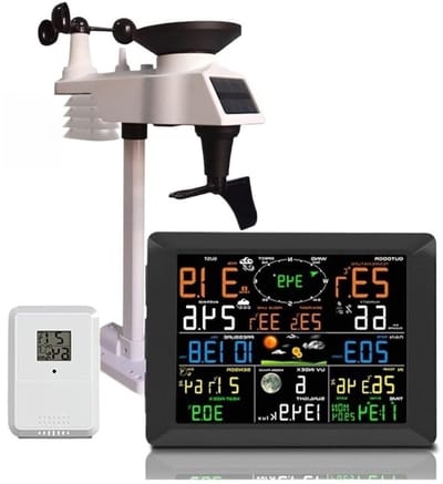 Weerstation Buiten - Weerstation met Sensor - Weersvoorspelling Thuis - Wifi Weerdata Upload - 8 Sensoren Ondersteund - Wit