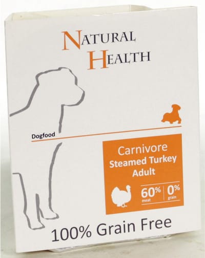 Natural Health Dog Steamed Carnivore Turkey omdoos 7x395 gram