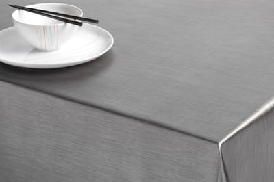 Bellatio Design Tafelkleed - grijs - metallic look - 140 x 250 cm