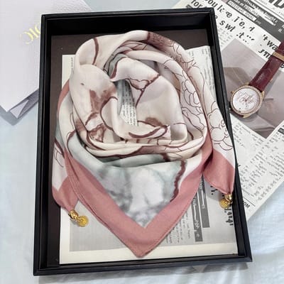 Sjaal-65cm-Vierkante sjaal met magnetische drukknoopsluiting – Te vormen tot driehoekige sjaal – Stijlvolle & elegante nekwarmer – Must-have voor elke outfit-Schilderij