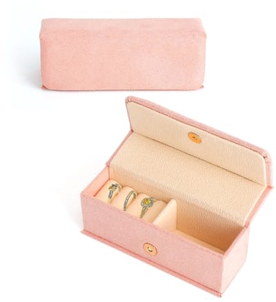 Dailygoods - Sieradendoosje voor op reis met drukknop, sieradenopslag voor oorbellen, ringen, halskettingen, kleine sieradendoos van stof met vakken, mini-sieradenkistje, voor dames en meisjes, cadeau