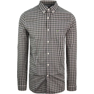 Lacoste Regular Fit Heren Geruit Zwart Overhemd