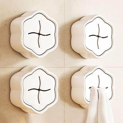 Daity 4 Pack - Handdoekhaakjes voor in de keuken - theedoekhouders - zelfklevende keukenbeugels - haken voor aan de muur - opbergers voor in badkamerkastjes.