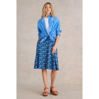 White Stuff Jade Eco Vero Jersey Skirt Blue Printed Size: 10 | Mini Skirts Outlet | Dames | Blauw
