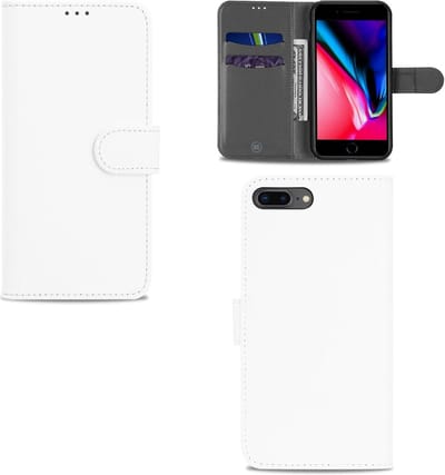 Apple iPhone 7 Plus | 8 Plus Hoesje Wit met Opbergvakjes