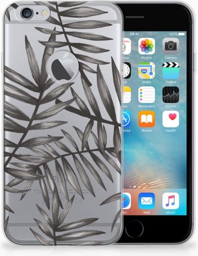 TPU Hoesje voor Apple iPhone 6 Plus | 6s Plus TPU Case Leaves Grey