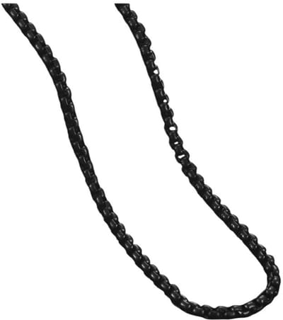 Aramat Jewels | Halskettingen | Zwarte Stalen Jasseron Ketting – Stoere Schakelketting Unisex RVS | 2.5mm / 55cm |55cm | | Staal | Volwassenen | Verkleurd niet