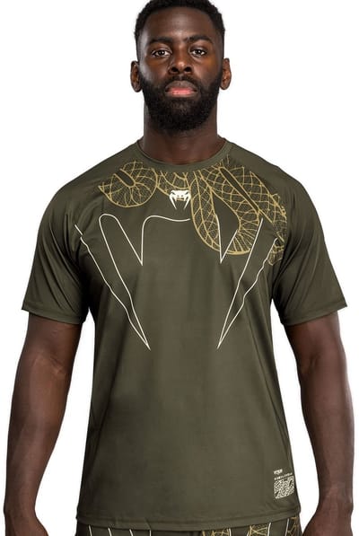 Venum Serpenti Dry Tech T-shirts Kaki Brons Ivoor - S