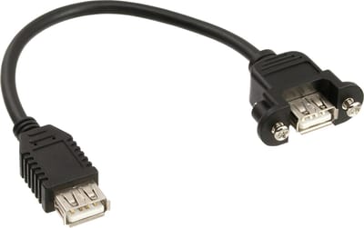 InLine 33441D USB-kabel USB A Vrouwelijk Zwart