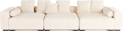 Hoekbank Lazy Bigsofa - Ultrasoft Chillsofa volledig modulair - Hoeksalon Corduroy ribstof Beige