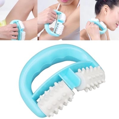 Massage roller-anti cellulitis-nekmassage- cellulite-dermaroller-blauw
