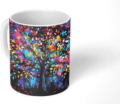 Mok - Koffiemok - Kleurrijk - Boom - Magisch - Abstract - Mokken - 350 ML - Beker - Koffiemokken - Theemok