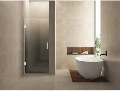Wiesbaden Less Nisdeur Links - 700x2000x8mm - Nano - Spiegelrook naar Helder Glas - Mat Wit