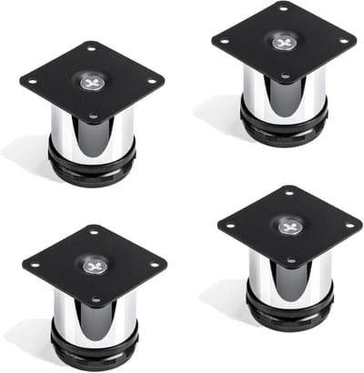4er-SET meubelpoot JIM Kastvoet chroom Ø 50 mm / Hoogte: 60 mm hoog draagvermogen door sterke buis van SO-TECH