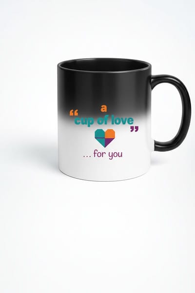 Magische Warmtegevoelige Mok 'A Cup of Love... for you' met Kleurrijk Hart
