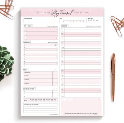 Ongedateerde Dagelijkse Planner en To-Do Lijst Kladblok - 50 Vellen voor Focus en Organisatie