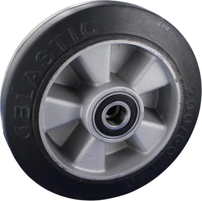 Hefwagen Wiel - Stuurwiel Wiel - Materiaal Transport - Kogellagers Elastisch Rubber - 200x50 mm - Zwart