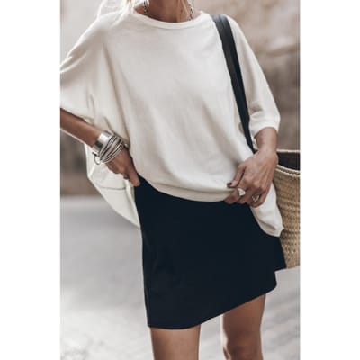 Mikuta The Black Short Slip Skirt Black Maat: M | Mini Rokken Outlet | Dames | Zwart