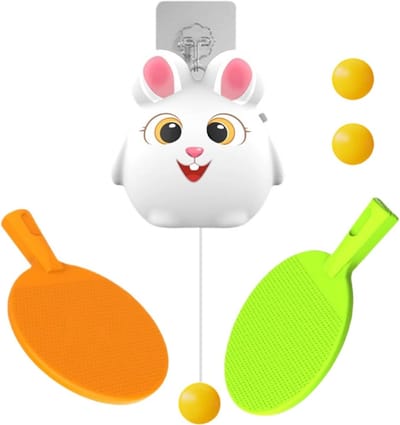 Tafeltennistrainer Set - Interactieve Tafeltennis - Oefenen en Spelen - Draagbaar Elastisch Systeem - 182 x 126 x 84 cm