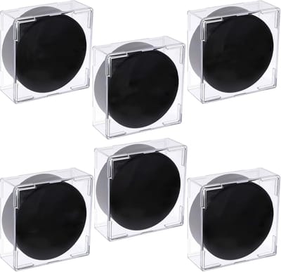 6-delige Vierkante Doorzichtige Stapelbare Hockey Puck Houder - Plastic Cube Voor IJs Hockey Puck Bewaring, Display en Verzamelobjecten