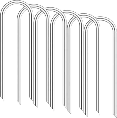 Trampoline Stakes - Grondankers Windpalen - Trampoline Stabiliseren - Heavy Duty Gegalvaniseerd Staal - 6 stuks - Zilver