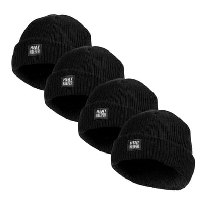 Heatkeeper - Thermo Muts Kinderen - Zwart - 5/8 Jaar - 4-Stuks - Warme kindermuts